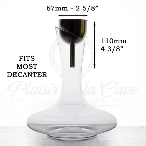 Vista 4 de Embudo de acero 3 en 1 con colador (ducha de vino + aireador + filtro) – Mejora el vino y limpia los residuos