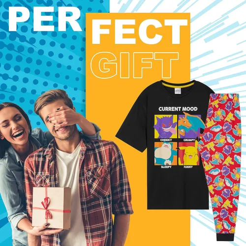 Vista 3 de Pokemon Conjunto de pijama para hombre, camiseta y pantalones largos, ropa de descanso para hombres y adolescentes, tallas S-3XL, regalos para él