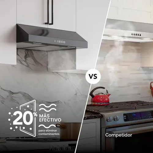Vista 5 de Broan-NuTone Campana extractora debajo del gabinete de 30 pulgadas, ENERGY STAR, soplador máximo 350 CFM, acero inoxidable negro