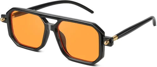 Vista 9 de Retro Aviator Sunglasses for Women Men - 70s Trendy Square Vintage Shade Sun Glasses UV Protection