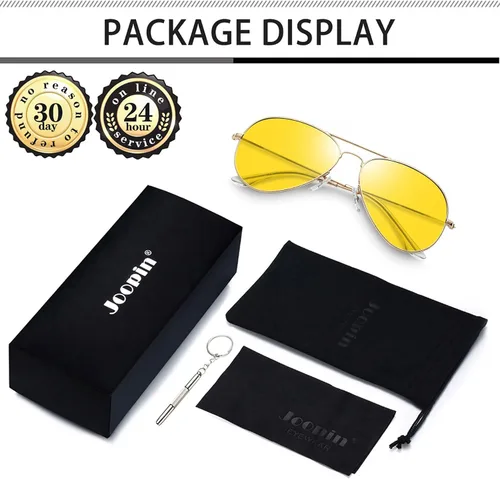 Vista 6 de Joopin Lentes de sol polarizados de aviación de metal para hombre, gafas de sol militares clásicas para mujer, lentes rectangulares con protección