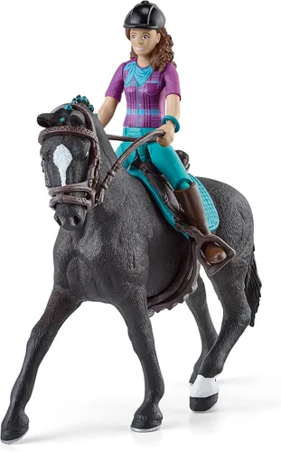 Vista 9 de Schleich Horse Club - Juego de 10 piezas de Hannah y Cayenne - Juguetes de caballo y jinete para niñas y niños con accesorios de equitación - Set