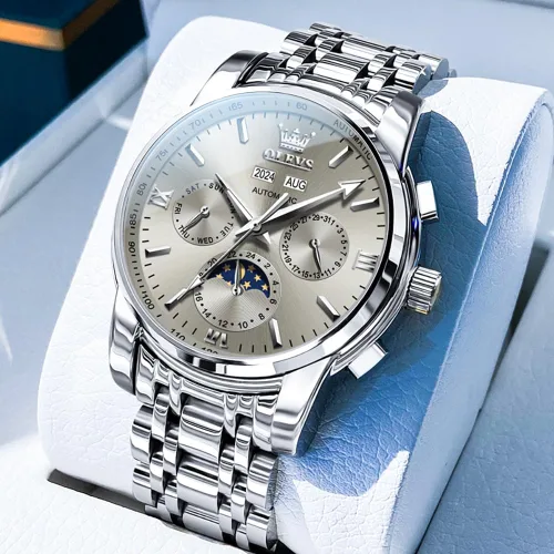 Vista 79 de OLEVS Relojes automáticos para hombre, esqueleto mecánico, de lujo, a la moda, reloj de pulsera luminoso impermeable