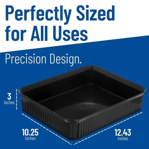 Vista 5 de Carlisle FoodService Products Black Deli Crock – 811203 Deli Tray for Refrigerator, Rectangular Food Storage for Cold Items, Commercial Buffet Use