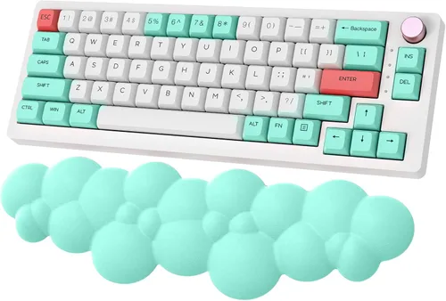 Vista 7 de Reposamuñecas ergonómico para mouse con posavasos, almohadilla de espuma viscoelástica suave para mouse computadora, laptop, oficina, PC