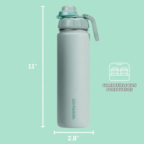 Vista 3 de Vesmoon Vessence Botella de infusión de té de acero inoxidable de 24 oz para té de hojas sueltas, agua, hierbas, frutas - Botella aislada de triple