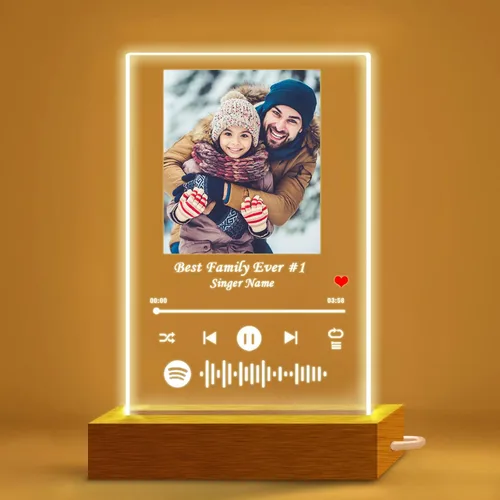 Vista 8 de Regalos fotográficos personalizados para novio novia, placa de luz nocturna personalizada de Spotify, bonitas decoraciones de habitación, regalos