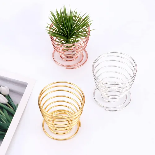Vista 4 de Paquete de 6 soportes para plantas de aire, estantes de alambre de metal para plantas, contenedor Tillandsia para plantas de aire, decoración