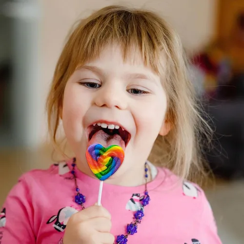 Vista 5 de Fusion Select 24 paletas en forma de corazón – Lollipop dulce corazón para rellenos de bolsas de fiesta, rellenos de piñata – Ideal para el día