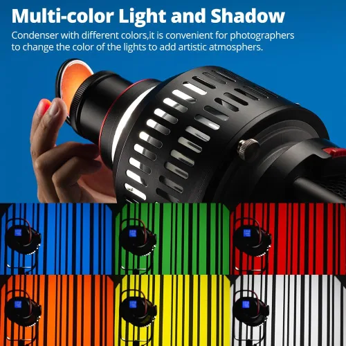 Vista 6 de AMBITFUL AL-18 Pro - Foco óptico Snoot para fotografía, kit de fotografía profesional Bowens Mount Snoot, compatible con LE200, LE300 SL60W, SL60II