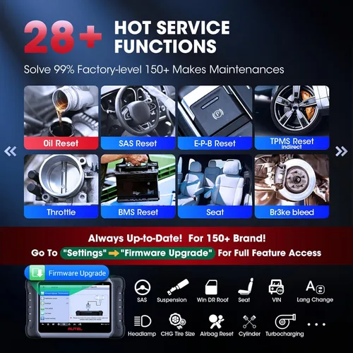 Vista 4 de Autel MaxiCOM MK808 OBD2 herramienta de diagnóstico con todas las funciones de servicio y sistema incluso reajuste de aceite, EPB, BMS, SAS, DPF