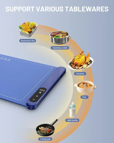 Vista 5 de Tapete de calentamiento de alimentos, tapete de calentamiento de grafeno para alimentos, bandeja de calentamiento eléctrica portátil para fiestas