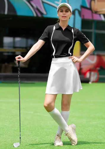 Vista 2 de JACK SMITH Conjunto de camisa de golf para mujer, 2 piezas, sin mangas, plisada, de secado rápido, con bolsillos, para atletismo, S-XXL