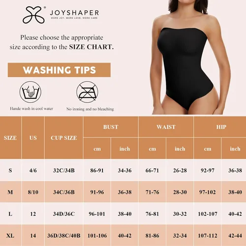 Vista 6 de JOYSHAPER Body sexy sin tirantes para mujer, con tirantes acanalados, moldeador de tanga, sin costuras, levantador de glúteos