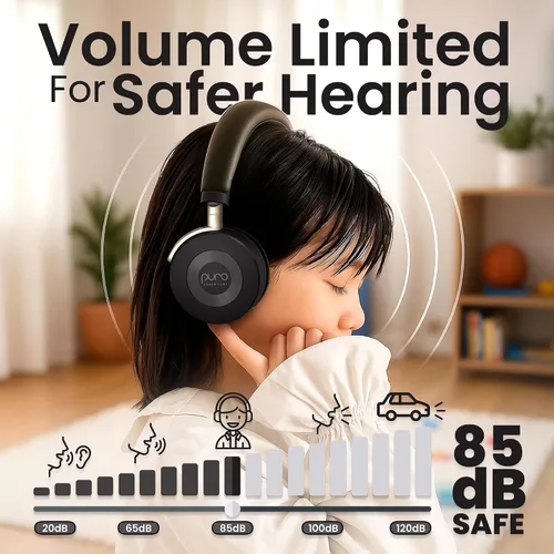 Vista 2 de Puro Sound Labs - Auriculares para niños, limitación de volumen, JuniorJam Plus, negro