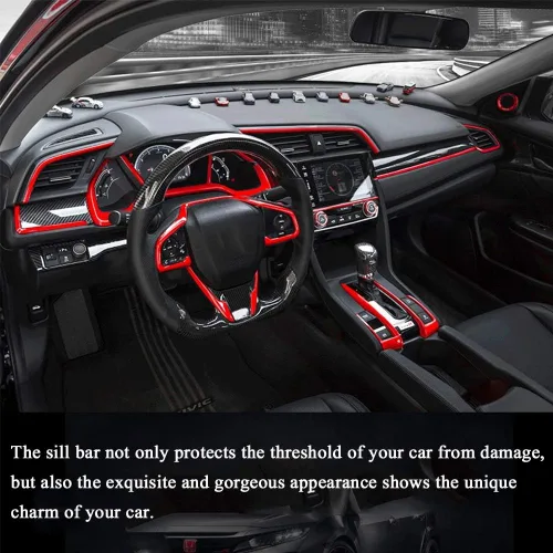Vista 5 de XITER Panel de engranajes de fibra de carbono y plástico ABS, decoración de caja de cambios, accesorios para Honda 10th Civic 2016 2017 2018 2019