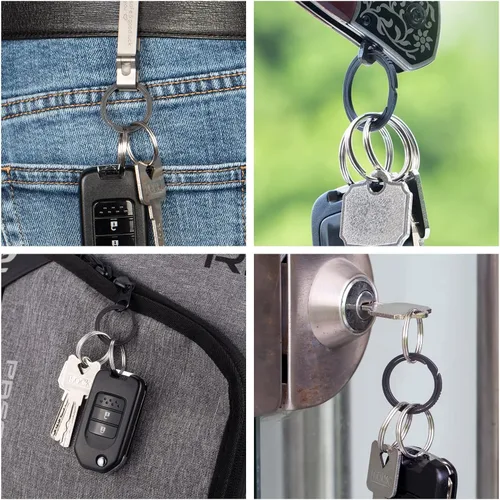 Vista 5 de BANG TI Titanium Quick Release Side Pushing Key Rings Labor Saving Bulk KitK28 Grey Kit Series