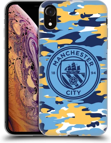Vista 206 de Head Case Designs Funda de gel con licencia oficial del Manchester City Man City FC Blue Moon Badge Camou [protección de grado militar] compatible