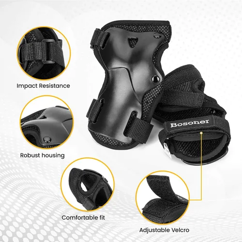 Vista 3 de Protección para muñeca, BOSONER Protecciones para muñeca para patinaje sobre ruedas, patinaje en patines, abrazadera protectora para muñeca
