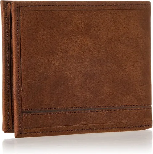 Vista 2 de Lucky Brand Bifold RFID de cuero ranurado para hombre, marrón, OSFA, Marrón