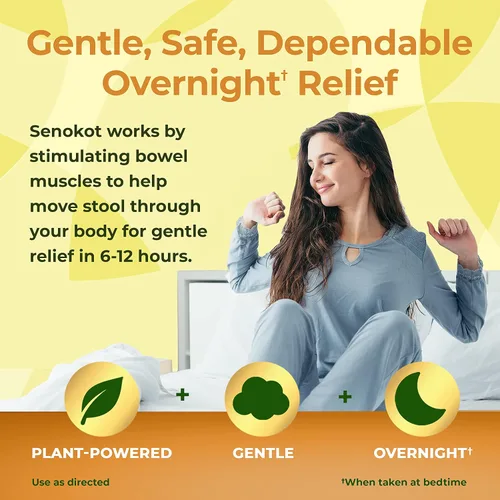 Vista 5 de Senokot Tabletas de ingredientes laxantes vegetales naturales extra fuertes, concentrado de senna, doble fuerza para alivio suave durante la noche