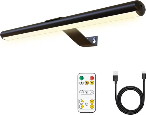Vista 8 de Paquete de 2 luces de imagen para obras de arte de pared recargables de 5000 mAh luz de pintura con controlador, colores cálidos, naturales/fríos