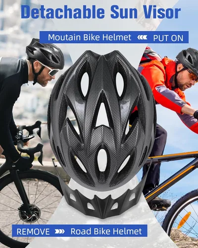 Vista 7 de Zacro Casco de bicicleta para adultos, ligero para hombres y mujeres, cómodo con almohadillas y visera, casco de bicicleta certificado para adultos