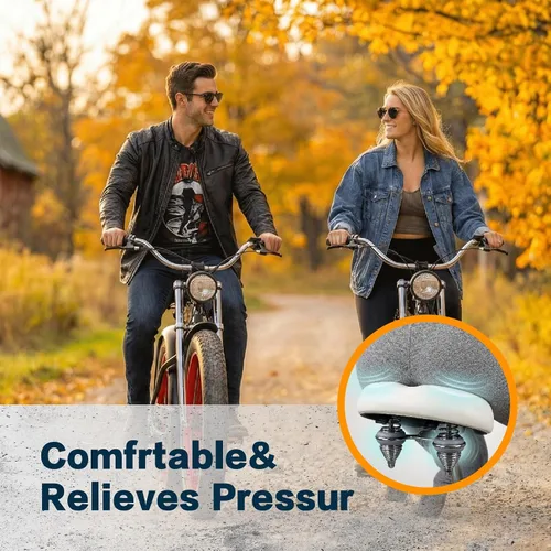 Vista 5 de Micargi Asiento de bicicleta de gran tamaño más cómodo, ancho y suave, acolchado para hombres y mujeres, ajuste universal para ejercicio
