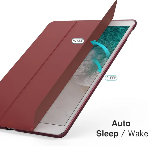 Vista 4 de Funda MoKo ultra fina con soporte inteligente para iPad Pro 10.5 2017 - Tablet matriz, rojo carmín