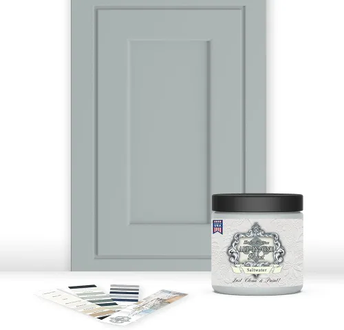 Vista 199 de Pintura TODO EN UNO, Abbey (gris cálido), Muestra de 8oz - Pintura duradera para gabinetes y muebles. Imprimación y capa superior incorporadas,