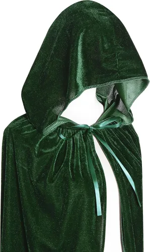 Vista 5 de Capa larga con capucha, capa de terciopelo, disfraz de bruja para Halloween para mujeres y hombres