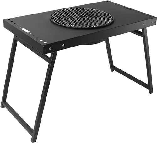 Vista 9 de Parrilla de carbón portátil, parrilla plegable de acero al carbono negra 25.5 in Patio Barbecue BBQ Grill,for Outdoor Cooking, Patio, Party