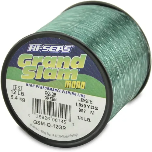Vista 43 de HI-SEAS Línea de pesca de monofilamento Grand Slam - Fuerte y resistente a la abrasión en transparente, rosa, verde, azul humo, amarillo Amarillo