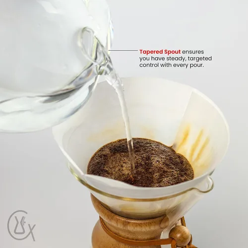 Vista 3 de CHEMEX Hervidor de agua de vidrio soplado a mano, 2 cuartos de galón