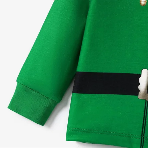 Vista 3 de PATPAT Conjunto de pijama de manga larga con estampado geométrico básico para bebé