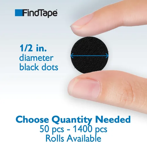 Vista 3 de FindTape 1440 puntos autoadhesivos laterales de gancho, puntos traseros adhesivos de 1/2 pulgada, solo lado de gancho, parte trasera autoadhesiva