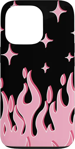 Vista 10 de Lindo patrón de llama rosa Grafitti Flames Pastel Goth Case para iPhone 17