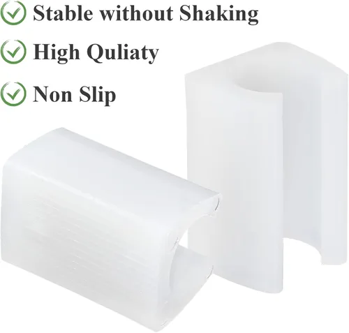 Vista 4 de 24 protectores de patas de silla, abrazadera rectangular de plástico para muebles en forma de U, clips de patas de silla de 0.472 in, protector