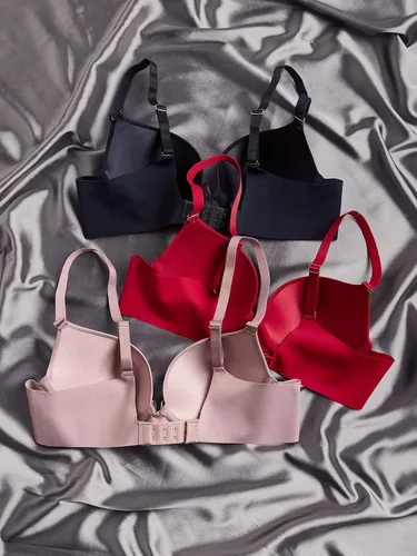 Vista 2 de SOLY HUX Women's 3 Pack Comfort Wireless Bras Seamless No Show Bra Set