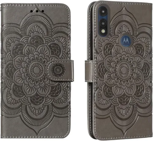 Vista 9 de Funda para Motorola Moto E (2020) con tarjetero y función atril magnético de cuero suave para Moto E 2020 (Azul)