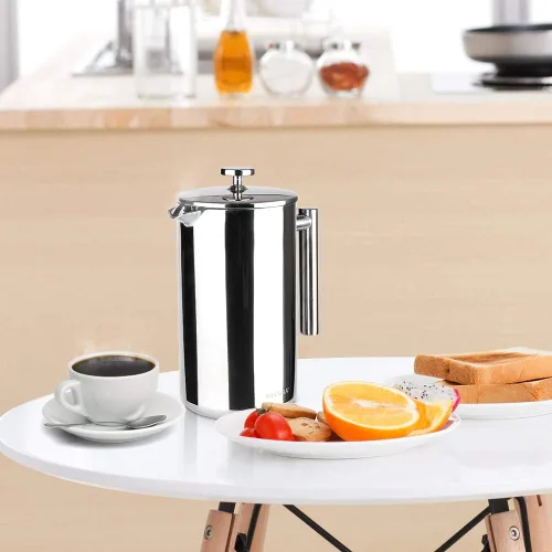 Vista 7 de Secura - Cafetera de prensa francesa de acero inoxidable 304 con 2 filtros adicionales