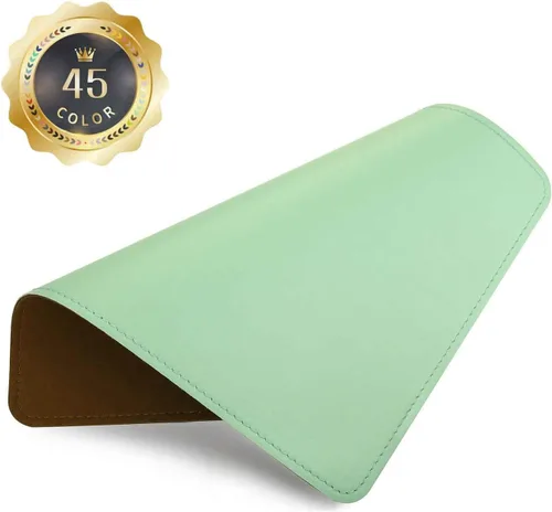 Vista 37 de Alfombrilla para mouse, alfombrilla de mouse de poliuretano, alfombrilla de mouse de cuero con borde cosido base de microfibra con antideslizante