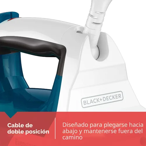 Vista 4 de BLACK+DECKER Easy Steam - Plancha compacta IR06V, cable de doble posición, suela antiadherente TrueGlide, vapor vertical, SmartSteam