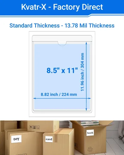 Vista 20 de 30 PCS Clear Self Adhesive Plastic Label Pockets, Top Loading Business & Library Index Card Holders, Peel and Stick Sleeves for Storage Bins, Totes