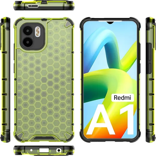 Vista 229 de Pzwoxukhov Funda compatible con Redmi A1, compatible con Redmi A2 Honeycomb Anti-caída Absorción de Golpes Negro