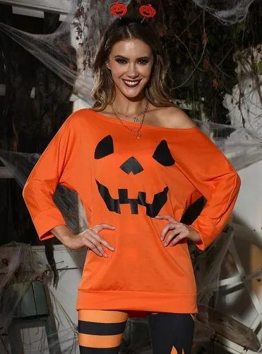 Vista 2 de For G and PL Tops de manga 34 con hombros descubiertos para Halloween para mujer