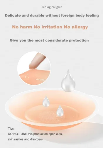 Vista 5 de LUNNTE Sujetador adhesivo adhesivo de silicona Push Up Bra Invisible Lifting Backless Sujetador sin tirantes para mujeres Cubierta de pezón Rosa