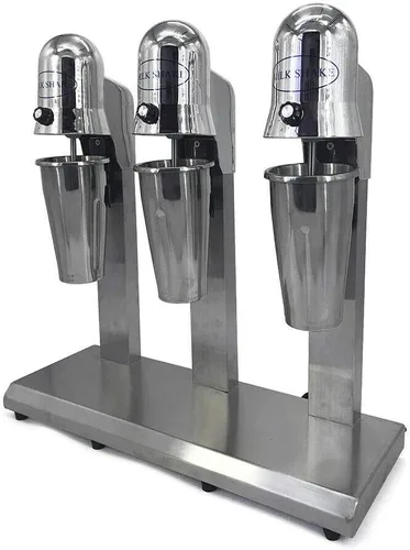 Vista 6 de Máquina comercial de batido de 3 cabezales, mezclador de bebidas de acero inoxidable, 110 V, 18000 RPM, máquina de helados, exprimidores de batidos