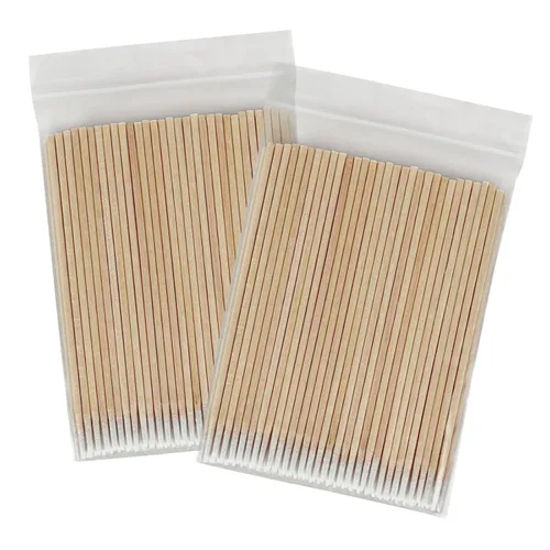 Vista 11 de Eyxformula 1000 unidades de hisopos de algodón puntiagudos, bastoncillos de algodón de 4 pulgadas para microblading con palos de madera, suministros