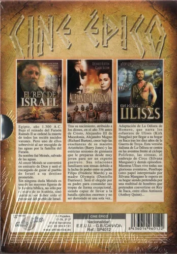 Vista 2 de Cine Epico (3 Dvds) Alejandro Magno (1956) Ulises (1955) El Rey De Israel (1976) (Import Edition) (Non Us Format) (Region 2)